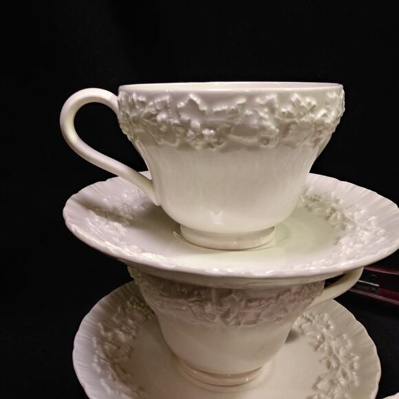 1 Wedgwood Cup n Saucer Set Cream on Cream Color - Picture 13 of 13